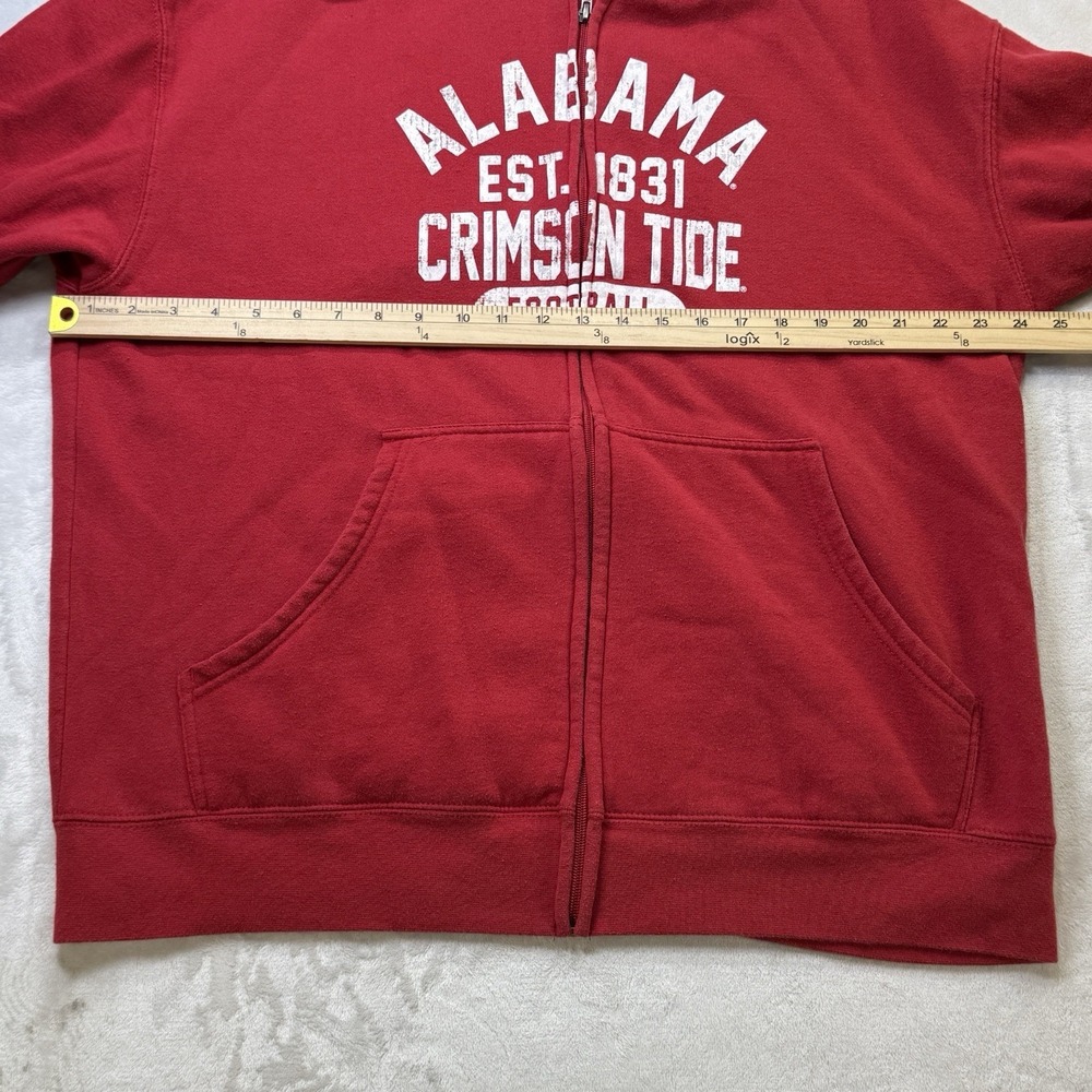 Russell Alabama Crimson‎ Tide Hoodie Mens XL Red Full Zip Football Retro 90s - Picture 3 of 9